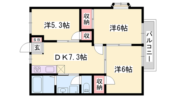 玲巧-ハイツ1の物件間取画像